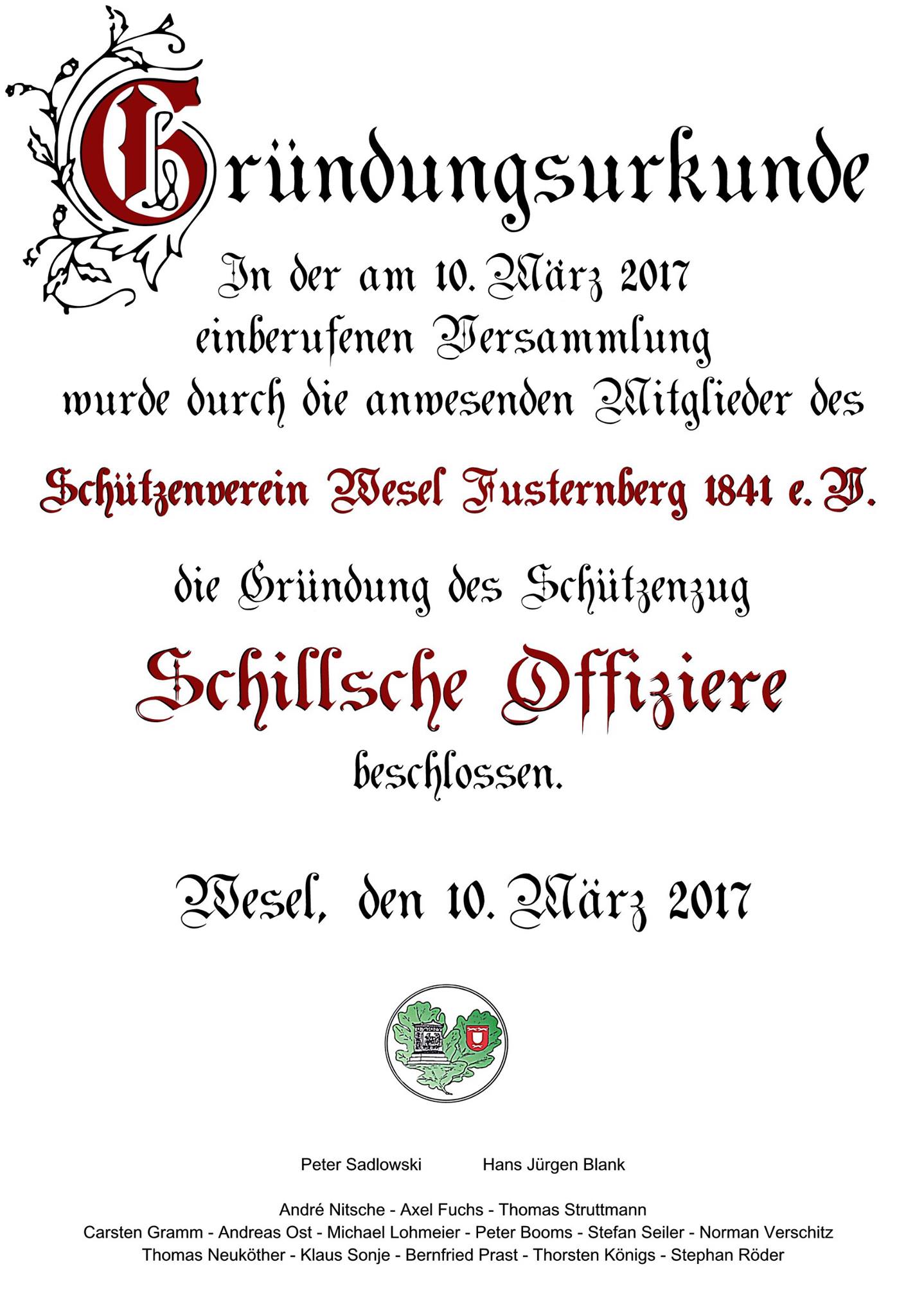 Gruendungsurkunde Schillsche Offiziere 100317